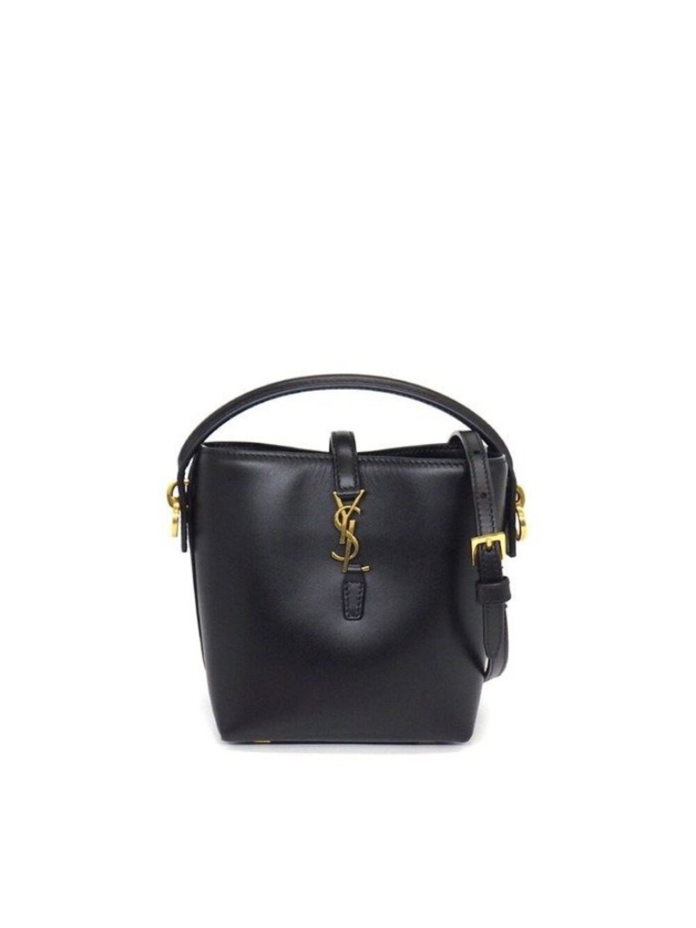 Saint Laurent Shoulder Bag le 37 Mini Black Shiny Leather Gold